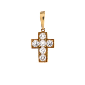 Cartier Cross Charm Pendant Pendant & Charms 18K Yellow Gold with Diamonds Small