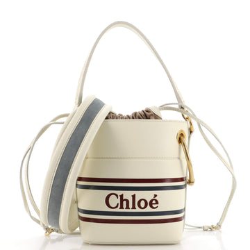 Chloe Roy Logo Bucket Bag Printed Leather Mini