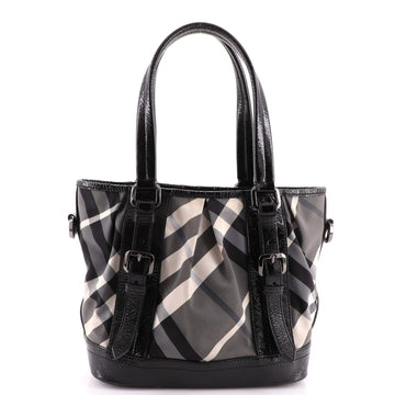 Burberry Lowry Convertible Tote Beat Check Nylon Medium