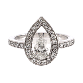 Fred Paris Lovelight Pear Cut Engagement Ring Platinum with Diamonds 0.50CT