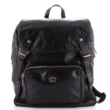 Gucci Morpheus Flap Backpack Glazed Leather Large