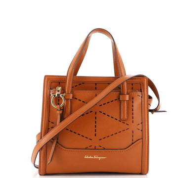 Salvatore Ferragamo Amy Tote Perforated Leather Mini