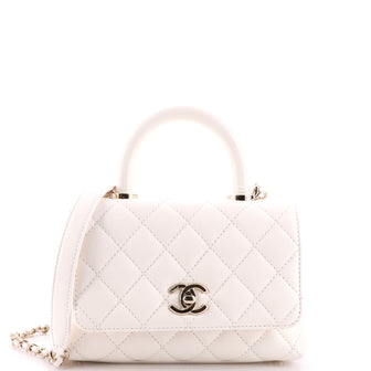 Coco Top Handle Bag Quilted Caviar Extra Mini