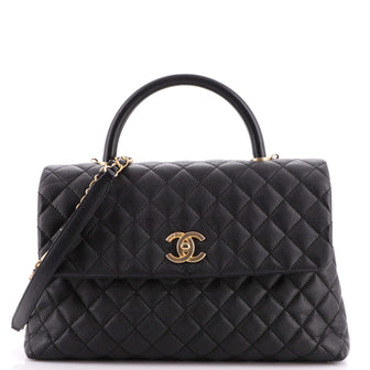 Chanel Coco Top Handle Bag Quilted Caviar Medium