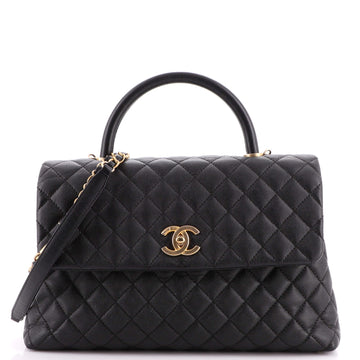 Chanel Coco Top Handle Bag Quilted Caviar Medium