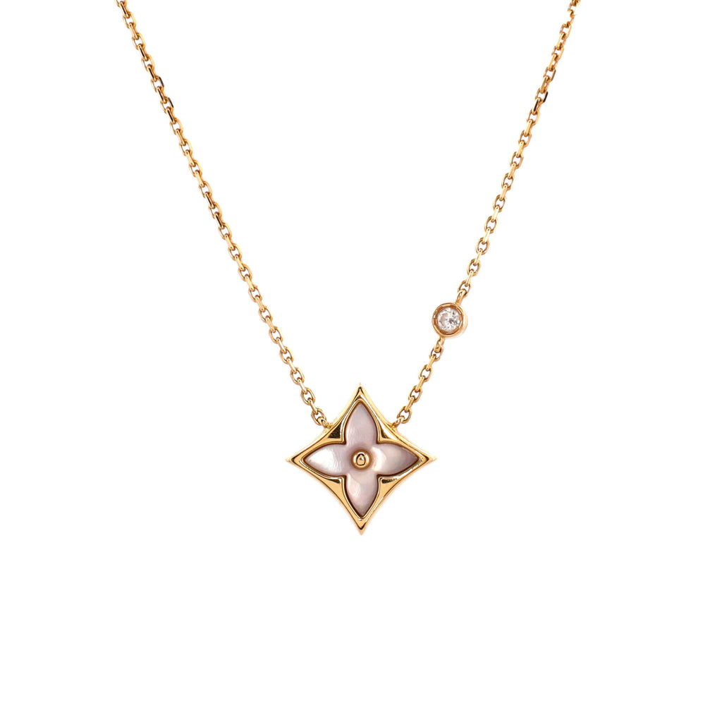 Louis Vuitton Necklace Classic Flower 18K Rose Gold Diamond