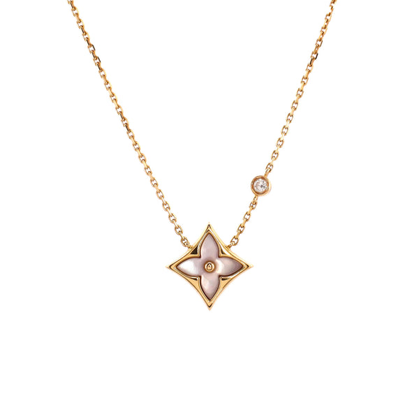 Louis Vuitton Star Blossom Double Pendant Necklace 18k Rose Gold