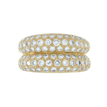 Cartier Double Mimi Ring 18K Yellow Gold and Diamonds