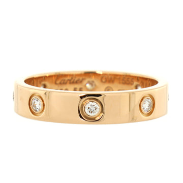 Cartier Love Wedding Band 8 Diamonds Ring 18K Rose Gold with Diamonds
