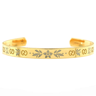 Gucci Icon Blooms Cuff Bracelet 18K Yellow Gold with Enamel