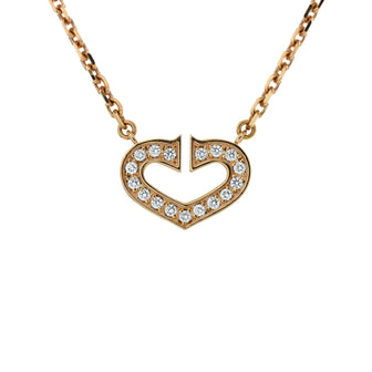 Cartier C Heart de Cartier Pendant Necklace 18K Rose Gold with Pave Diamonds