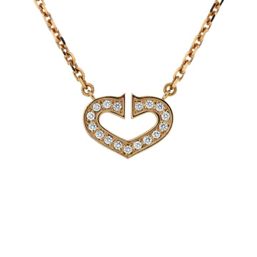 Cartier C Heart de Cartier Pendant Necklace 18K Rose Gold with Pave Diamonds