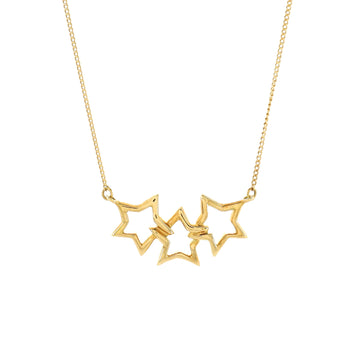 Tiffany & Co. Triple Stars Pendant Necklace 18K Yellow Gold