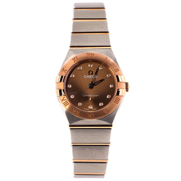 Omega Constellation Manhattan Quartz Watch Stainless Steel and Rose Gold with Diamond Markers 25