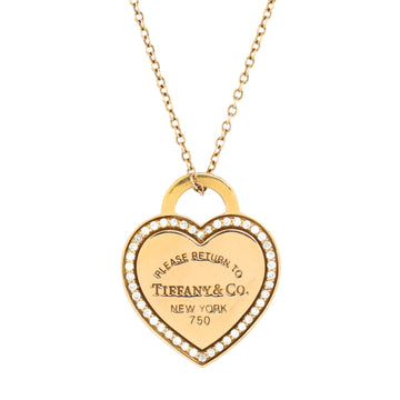 Tiffany & Co. Return to Tiffany Heart Pendant Necklace 18K Rose Gold with Diamonds