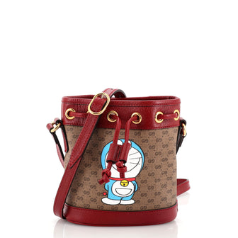 Gucci Doraemon Bucket Bag Printed Mini GG Coated Canvas Mini