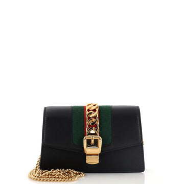 Gucci Sylvie Chain Shoulder Bag Leather Super Mini