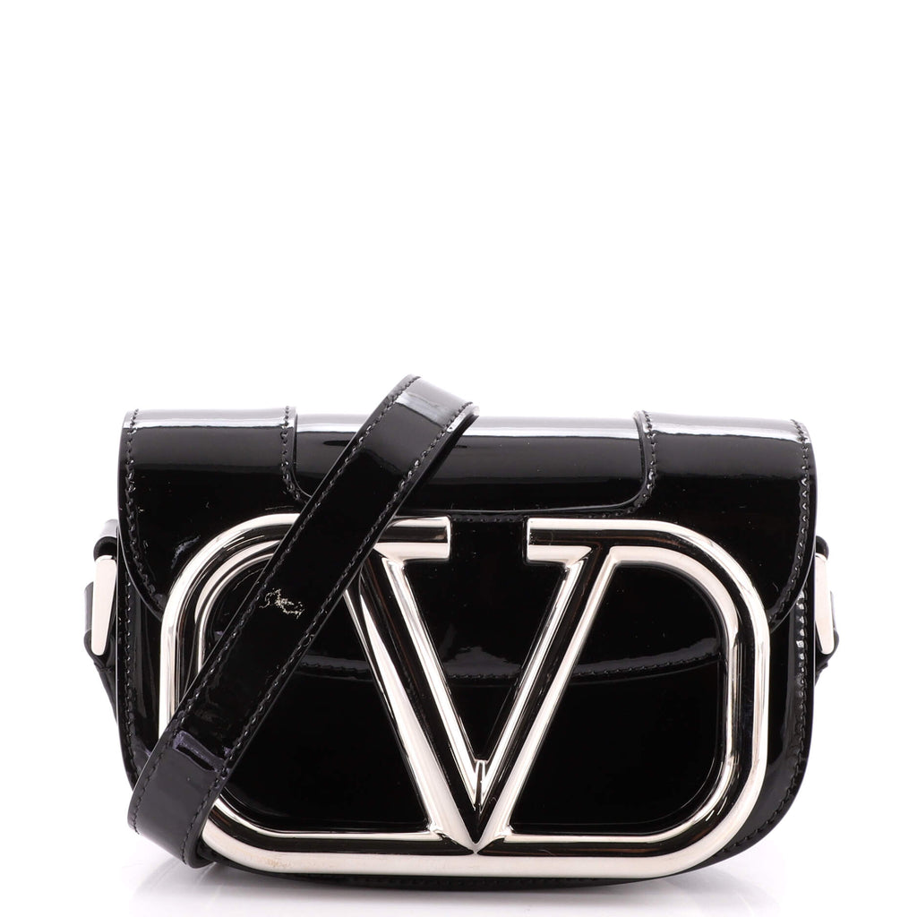 Valentino Garavani SUPERVEE Cross Body Bag Black Leather