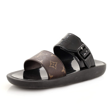 Louis Vuitton Women's Sunbath Flat Mule Sandals Monogram Canvas and Patent
