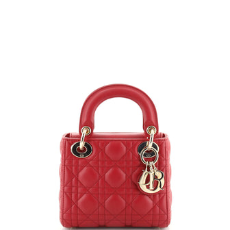 Christian Dior Lady Dior Chain Bag Cannage Quilt Lambskin Mini