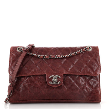 Chanel CC Crave Flap Bag Quilted Glazed Caviar Jumbo