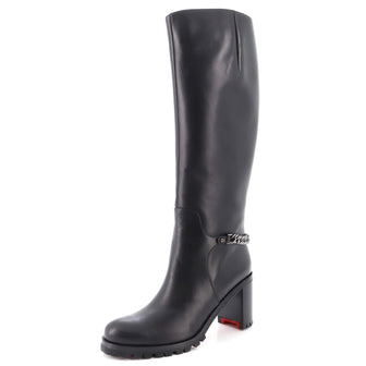 Christian Louboutin Women's Napoleo Knee High Boots Leather 70