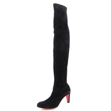 Labotine 20 Christian Louboutin Women's Alta Top Over The Knee Boots Suede 70 Black ...