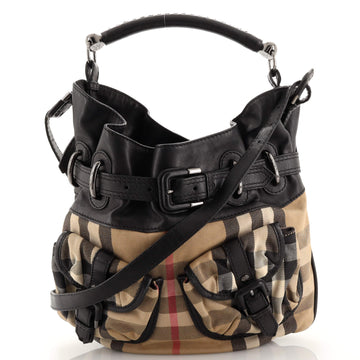Burberry Bromley Handbag House Check Canvas with Leather Medium