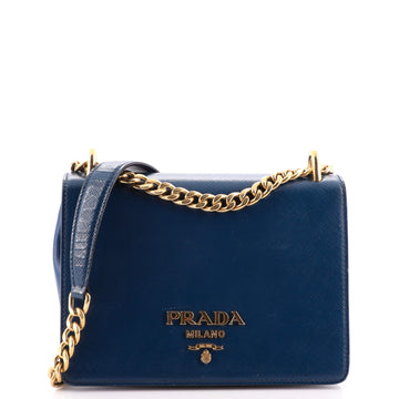 Prada Chain Flap Bag Vernice Saffiano Leather Small