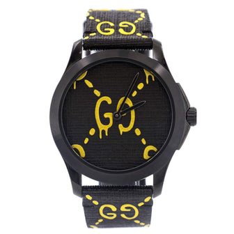 Gucci G-Timeless Ghost Quartz Watch PVD Stainless Steel and Coated Canvas 38
