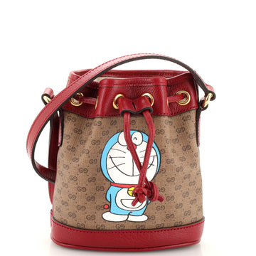 Gucci Doraemon Bucket Bag Printed Mini GG Coated Canvas Mini