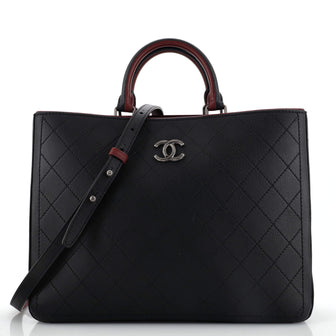 Chanel CC Shopping Tote Stitched Bullskin Large