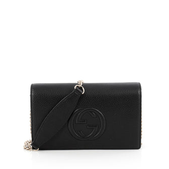 Gucci Soho Wallet on Chain Leather Black 1985101