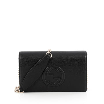 Gucci Soho Wallet on Chain Leather Black 1985101