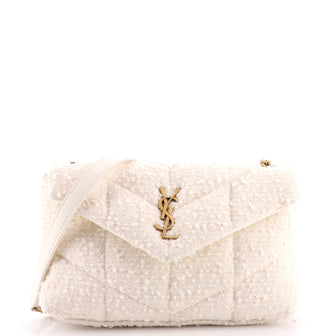 Saint Laurent LouLou Puffer Shoulder Bag Quilted Tweed Mini