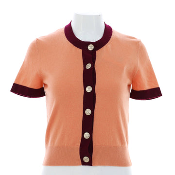 Chanel Women's Two-Tone Short Sleeve Cardigan Cashmere
