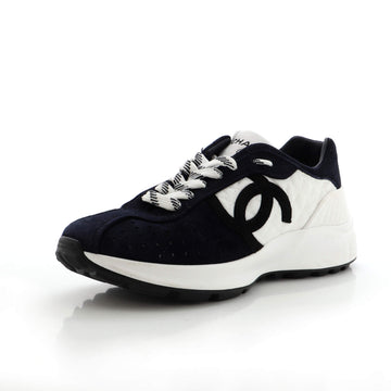 Chanel Women's CC Low-Top Sneakers Suede and Fabric