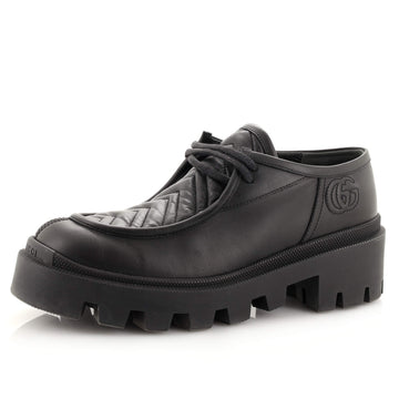 Gucci Women's Lace Up Charlotte Loafers Leather