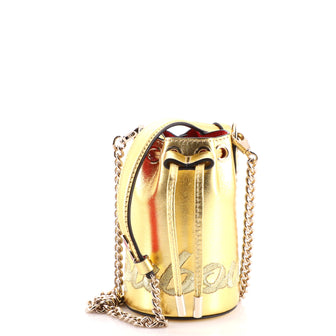 Christian Louboutin Mini Marie Jane Metallic Leather Bucket Bag