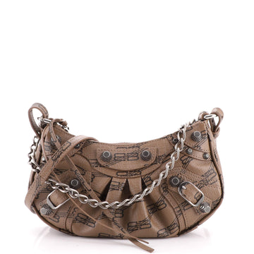 Balenciaga Le Cagole Giant Studs Shoulder Bag BB Monogram Coated Canvas Mini