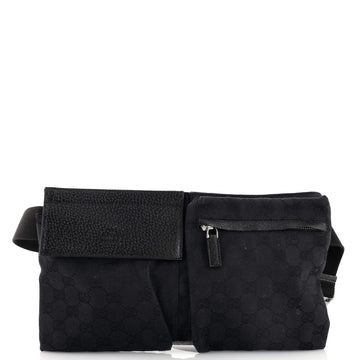 Gucci Vintage Double Belt Bag GG Canvas