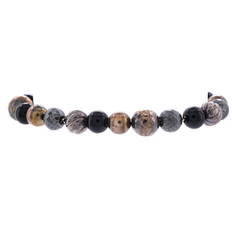 David Yurman Elements Bead Bracelet Sterling Silver with Onyx and Hematite 14mm
