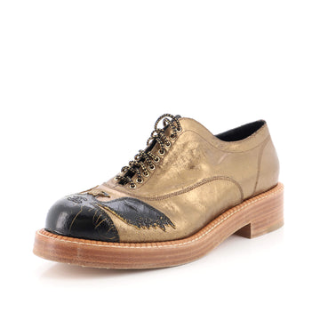 Chanel Women's Paris-Dallas Lace Up Oxfords Leather