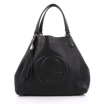 Gucci Soho Shoulder Bag Leather Medium Black 1986704
