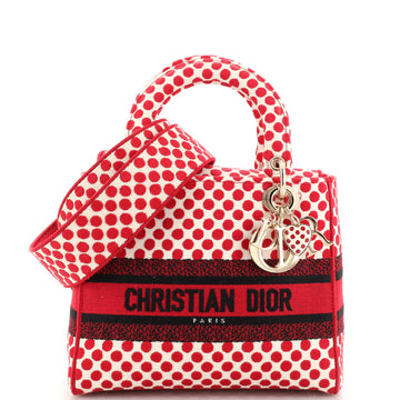 Christian Dior Lady D-Lite Bag Embroidered Canvas Medium