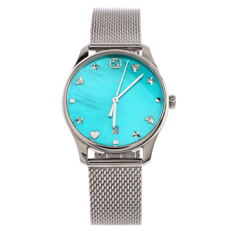 Gucci G-Timeless Charm Quartz Watch Stainless Steel with Mother of Pearl 36