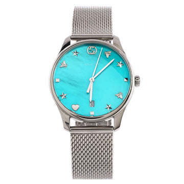 Gucci G-Timeless Charm Quartz Watch Stainless Steel with Mother of Pearl 36