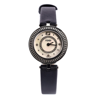Fendi My Way Quartz Watch Stainless Steel and Satin with Diamond Markers and Dial and Mother of Pearl 28