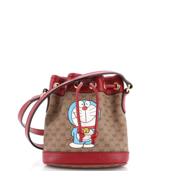 Gucci Doraemon Bucket Bag Printed Mini GG Coated Canvas Mini