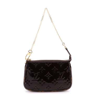 Louis Vuitton Pochette Accessoires Monogram Vernis with Monogram Canvas Mini